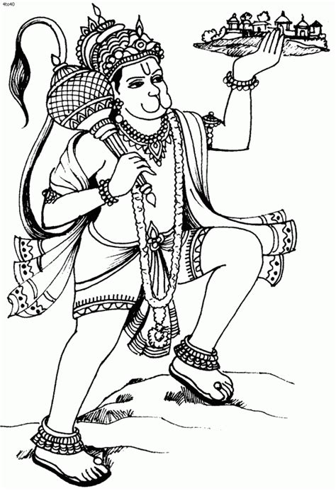 Free for commercial use no attribution required high quality images. Veer Hanuman Coloring Page - Kids Portal For Parents