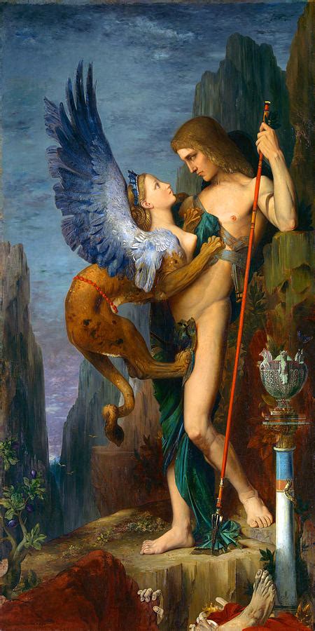 On his journey to thebes oedipus came across a sphinx that asked a riddle nobody had been able to solve. Oedipus and the Sphinx Painting by Long Shot