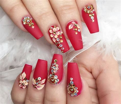 Diseño fácil de uñas con rosas rojas duration. Pin de Evecita Bohórquez en Nails | Uñas acrilicas rojas ...