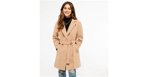 Petite kyla longline camel duster coat. Petite Camel Belted Coat | New Look