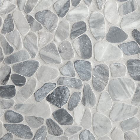 It is one of the best options for the bathroom where it's always. Ice Blue Pebble Mosaic in 2020 | Stone shower floor, Stone ...