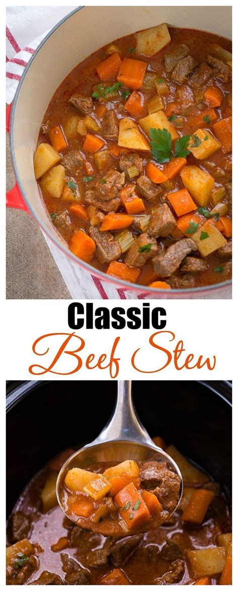 * 1 tablespoon vegetable oil * 1 1/2 pounds stewing beef * 1/2 cup chopped onion. Classic Homemade Beef Stew is perfect for a chilly day ...