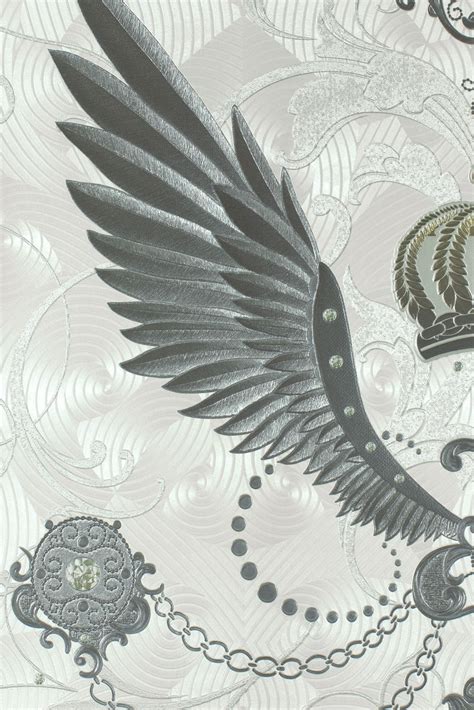 Glööckler tapete eleganz grün nr. Tapete Harald Glööckler Barock grau 54456