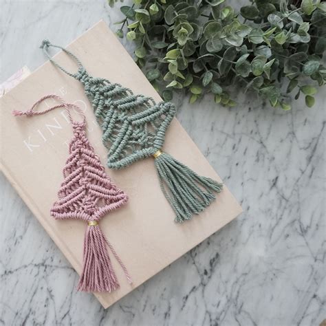 The natural cream colour is unbleached and vegan. Macrame Christmas Ornament Macrame Christmas Tree image 3 ...