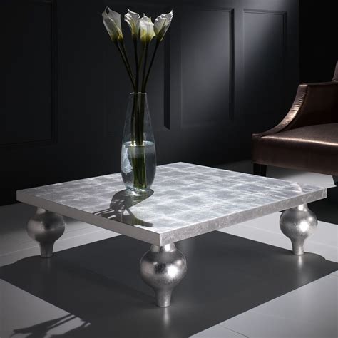 Here are a few ways you can make your coffee table the focal point of your living room. Designer Silver Leaf Square Coffee Table - Juliettes ...