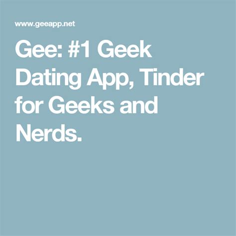 As a member of nerd dating, your profile will automatically be shown on related geek dating sites or to related users in the network at no additional charge. Gee: #1 Geek Dating App, Tinder for Geeks and Nerds ...