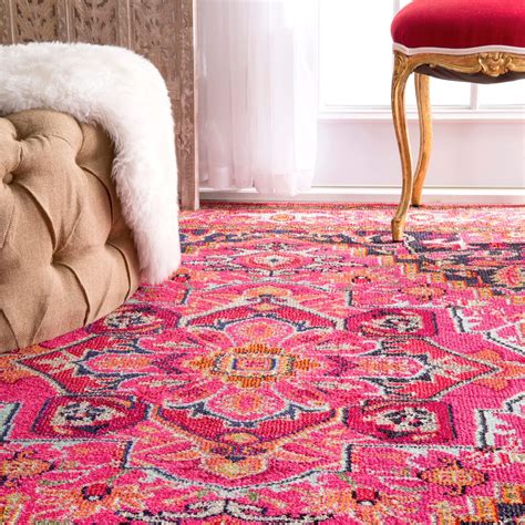 Living room wool rugs rugs comprise an upper layer of pile inoculated into a backing material and could be woven, knitted or embroidered. The Curated Nomad Marcela Floral Medallion Area Rug | Pink rug, Area rugs, Affordable rugs