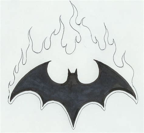 Draw two ovals along the vertical line, intersecting the bottoms of. Flaming Bat symbol by -vassago- on deviantART | Bat symbol ...