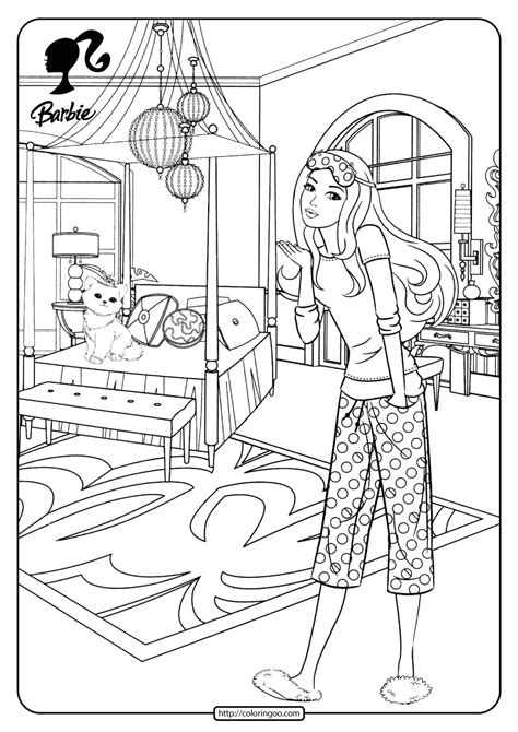 Just wash all the color out using real foaming shampoo and water. Printable Barbie in the Bedroom Coloring Pages 18