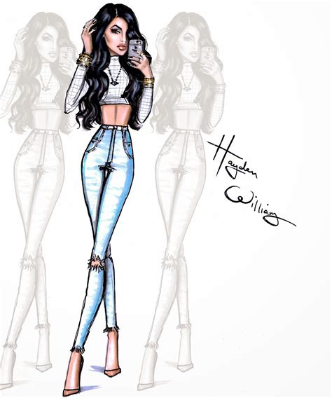 Hayden Williams Fashion Illustrations: The Selfie Series by Hayden Williams: Kylie Jenner
