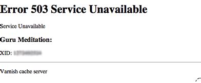 When you encounter the 503 error, it means that the server in question is unavailable. Varnish Cache Server: Error 503 Service Unavailable ...