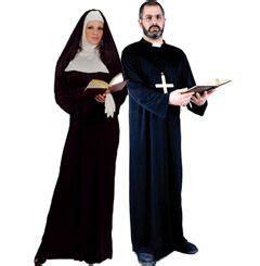 The nun and priest could not continue going without a camel, so they set up shelter. nun and priest | Group fancy dress, Priest costume, Costumes