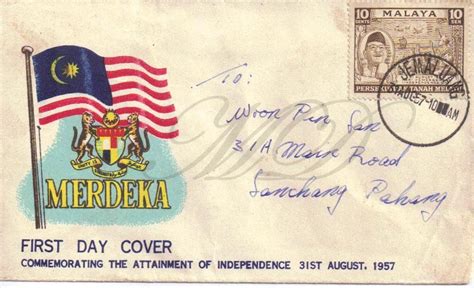 Keroncong pop kenangan sampul surat sepuluh tahun yang telah lalu disuatu pagi yang permai datanglah sepucuk suratmu. MD: Sampul Surat Hari Pertama Merdeka 31 Ogos 1957
