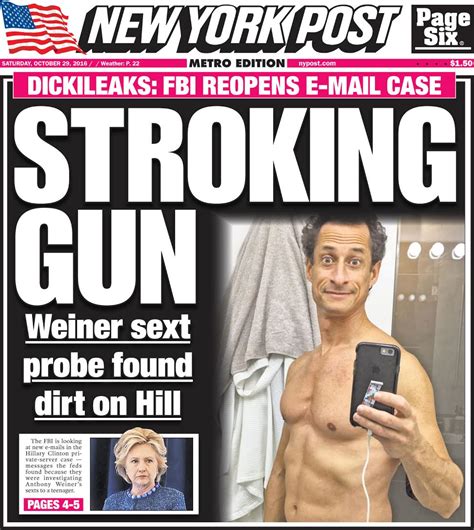 The new york post front page has been condemned by liberal commentators online. "Dickileaks" - Tomorrow's New York Post Front Page | Zero ...