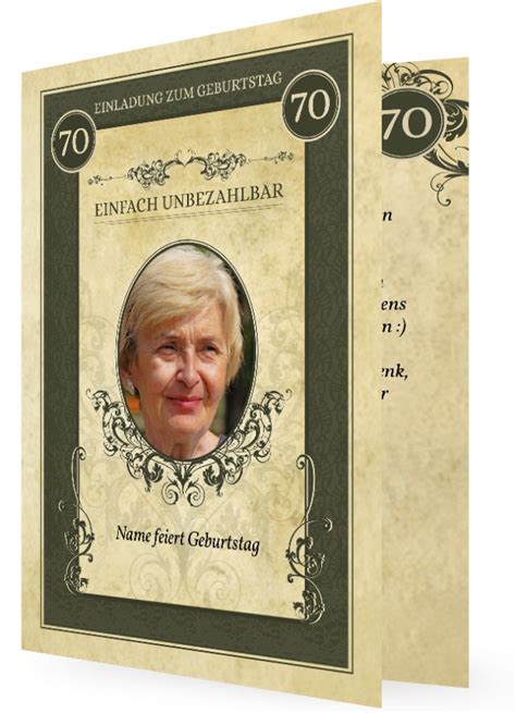 Doch in diesem jahr, wird dazu auch die 70 erweicht! Einladung zum 70. Geburtstag Vorlage gestalten | Familieneinladungen.de