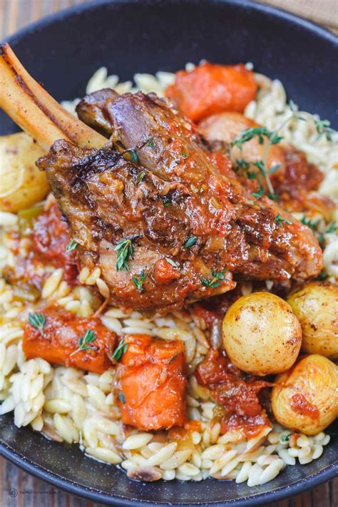 Add the remaining ingredients and return the lamb shanks to the pot. Mediterranean-Style Wine Braised Lamb Shanks with ...
