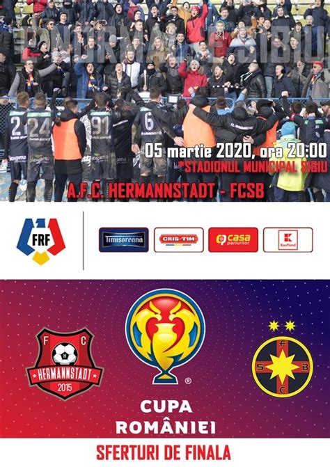 Oltenii, calificați în semifinalele cupei româniei. AFC Hermannstadt - FCSB - Cupa Romaniei - 05 mar 2020