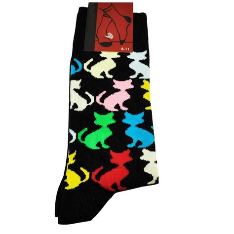 Our socksmith men's novelty socks make the perfect gift. Colourful Cats Black Men's Novelty Socks from Ties Planet UK