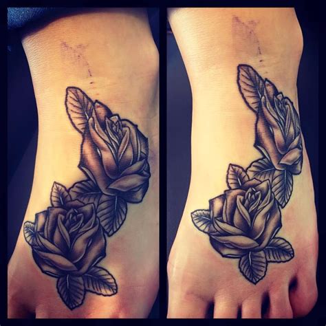 The ninja sword in the tattoo symbolizes bravery and valor. Foottattoo#rose | Flower tattoo, Tattoos, Ink