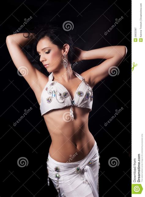 Move down to step 1 for the specifics. Exotic Belly Dancer Wearing A White Costume Royalty Free ...