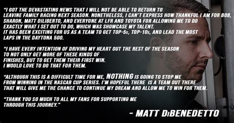 DiBenedetto reveals he is not returning to Leavine Family ...