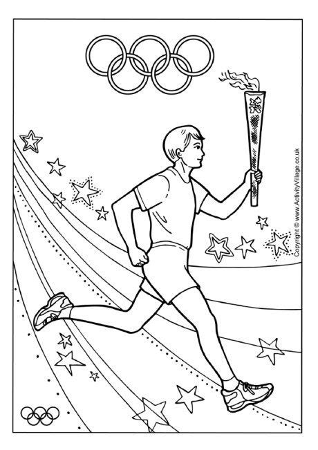 We hope you enjoy our olympics colouring pages, for all ages of children! Olympic Torch Relay Colouring Page | Olympics activities ...