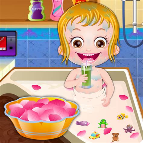 Baby hazel is happy to have soothing massage and now it's time to bathe her. Baby Hazel Royal Bath - Free Game