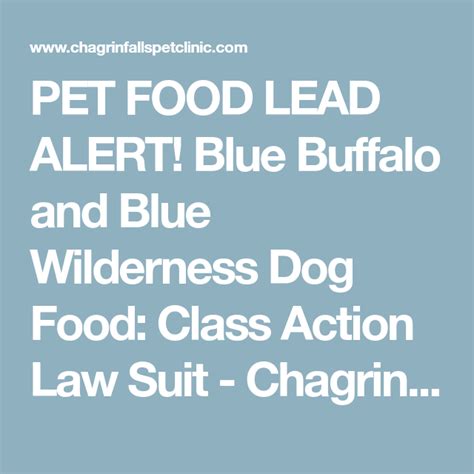 Chagrin falls animal hospital is a medical facility for animals that provides a comprehensive set of animal medical care services for dogs, cats, household pets and other animals in chagrin falls, oh. PET FOOD LEAD ALERT! Blue Buffalo and Blue Wilderness Dog ...