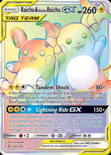 Another thing i really like is the. Raichu & Alolan Raichu GX 241/236 SM Unified Minds Holo ...