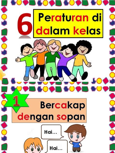 Koleksi hiasan kelas peraturan di bahan prasekolah facebook. 6 Peraturan Dalam Kelas