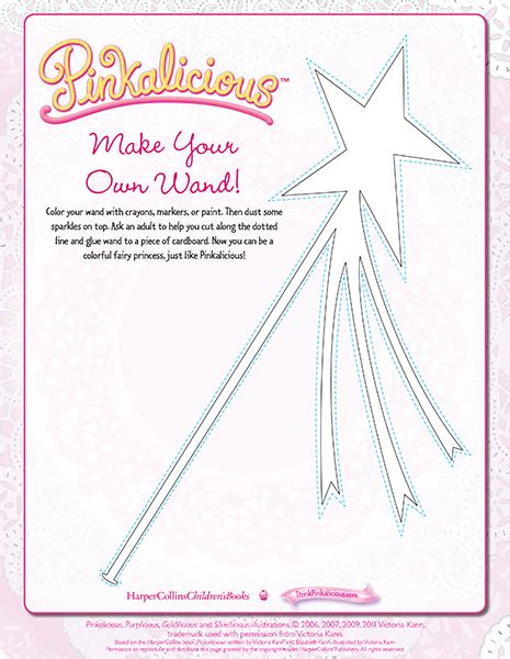 Purplicious and goldilicious obssessed 🙂. Make Your Own Wand Coloring Page | Pinkalicious Activities ...