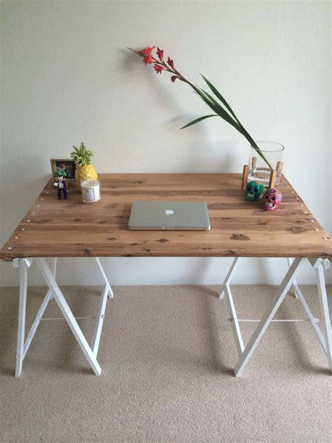 Trestle tables have a rich history, as their functionality has always been matched by the potential ease of constructing them from trestle bases and loose boards. Trestle Table 120cm: Removable Top | Trestle desk, Trestle ...