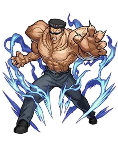 Toguro é um homem muito alto, chegando facilmente a 270cm de altura, ele é tão grande que seu irmão mais velho pode sentar em seus ombros. Younger Toguro (Evolution) | Yuyu hakusho, Anime, Younger