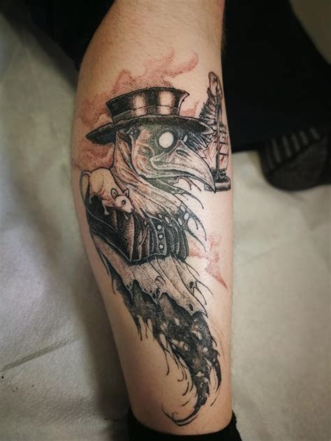 33 obscure plague doctor tattoo designs | tattooadore. Just got this done. Plague Doctor with a pet rat - Angus ...