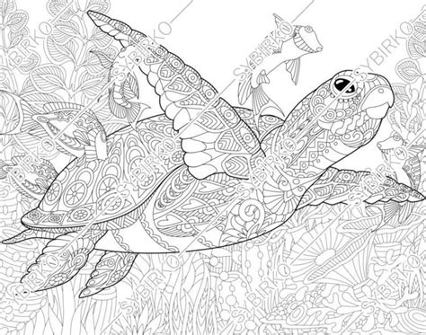 Your kids can use the following image as a guide to fill the pictures with realistic colors. Coloring pages for adults. Sea Turtle. Adult coloring ...