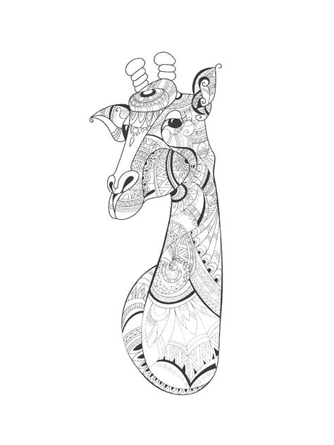 Grab your colored pencils because you are going to love our zentangle giraffe coloring page. Zentagle Giraffe coloring pages for Adults