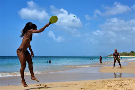 Hotels, apartments, villas, hostels, resorts, b&bs Women Playing Paddleball at Salines Beach near Sainte-Anne ...