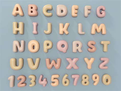 D'après la braille authority, un point braille doit avoir un diametre de 1.44 mm et une hauteur de 0.48 mm. 3D asset Cartoon Alphabet 2 | CGTrader