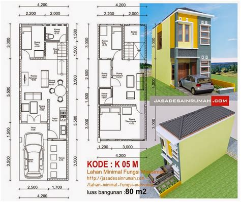 Luas bersih bangunan desain denah rumah lebar 9 meter 1 lantai ini yaitu type 112 m2, adapun minimal lahan/pekarangan yang di perlukan untuk bisa di bangun desain kode k.020 ini yaitu lebar muka 9 meter x panjang ke belakang 17 meter. Gambar Desain Rumah Lebar 4 Meter | Inspirasi Dekor Rumah