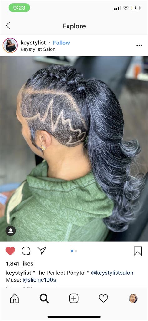 We did not find results for: Shaved sides with design and top braid into curly ponytail ...