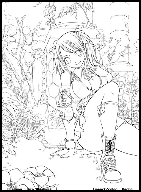 37+ fairy tail coloring pages anime for printing and coloring. Lucy - Fairy Tail lineart by diabolumberto.deviantart.com ...