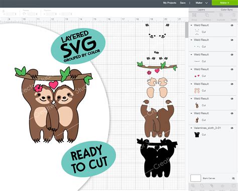 Download Valentines Sloth Couple SVG, Valentine Sloth SVG ...