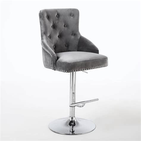 Safavieh kian velvet directors bar stool in white/chrome. Velvet Bar Stool - M Burrows Furniture World