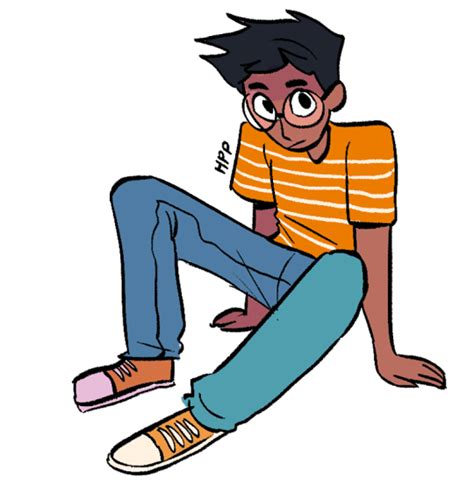 Whose pants i happen to like. Spiked floofy hair. Round glasses. Sweating. Nervous smile. Yellow white striped shirt. Hair ...