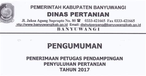 40 lowongan kerja restoran banyuwangi bulan januari 2021. Penerimaan Petugas Pendampingan Penyuluhan Pertanian Dinas ...