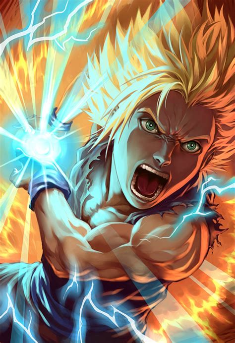 He excels in defense for the first half of a battle and then becomes an. Wallpaper : illustration, anime, Dragon Ball, Son Goku ...