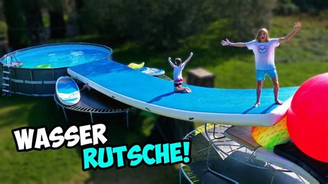 Wasser selber filtern ist deutlich günstiger als mineralwasser zu kaufen. Wir bauen eine RIESEN WASSER RUTSCHE in den POOL! (aus ...