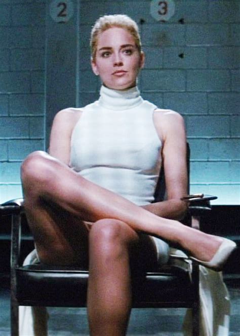 Even the ending leaves the future ambiguous. Sharon Stone in "Basic Instinct" (1992). | Sharon Stone ...