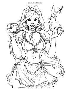 Alice in the wonderland woman power coloring page. Pin on coloring pages