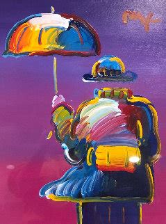 A framed serigraph titled the umbrella man embellished with acrylic paint by artist peter max (1937). Peter Max German American Pop Artist For Sale - 820 Listings